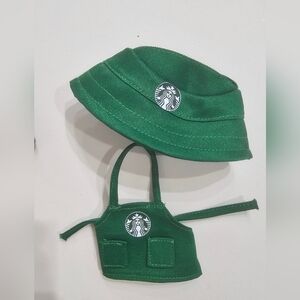 LABUBU OUTFUT: STARBUCKS HAT AN APRON (ONLY)